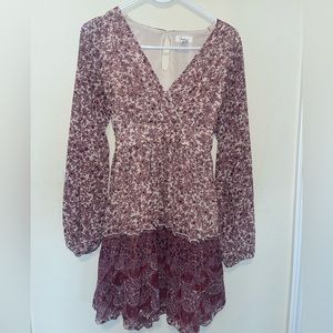Long Sleeve Floral Mini Dress